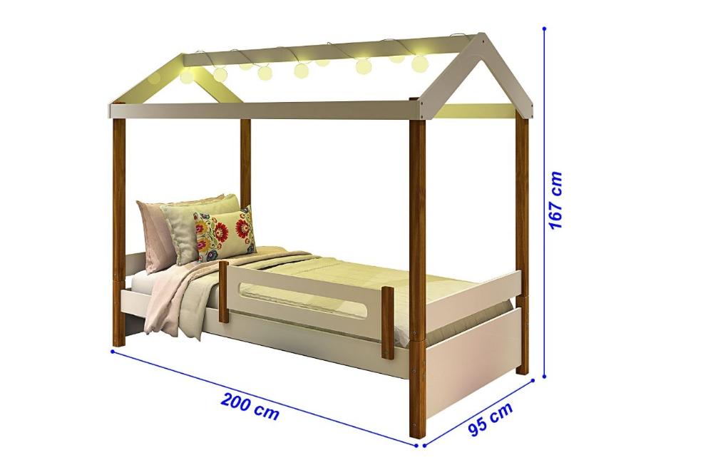 Cama Eliz Branca com LED e Cama Auxiliar - Divaloto