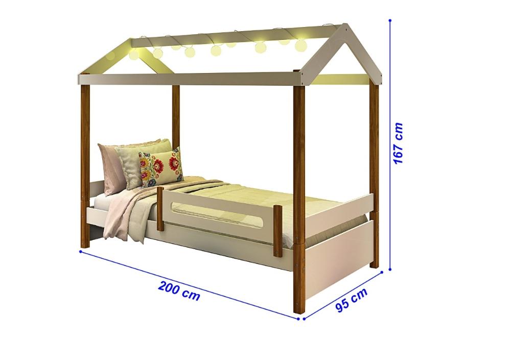 Cama Eliz Branca com LED e Colchão - Divaloto