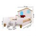 Cama Infantil Belíssima Branca e Azul com 2 Luminárias e Colchão Divaloto