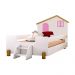 Cama Infantil Belíssima Branca e Rosa com 2 Luminárias e Colchão Divaloto