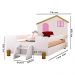 Cama Infantil Belíssima Branca e Rosa com 2 Luminárias e Colchão Divaloto