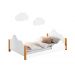 Cama Infantil Nuvem Com Grade De Proteção Cristal Branco Com 2 Luminárias E Colchão - Divaloto