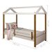 Cama Montessori Cabana Solteiro Branco e Mel com Colchão