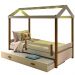 Cama Montessori Cabana com Fio de Luz e Auxiliar Branco Mel