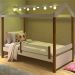 Cama Montessori Fio de Luz Cabana Branco Mel com Colchão