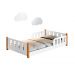 Cama Montessoriana Infantil Com Grade De Proteção Camila Branco Com 2 Luminárias - Divaloto