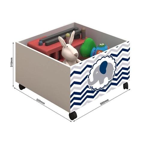 Cama Naty Branco/Mel Com 2 Nichos Adesivadas Azul  E Escadinha