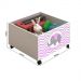 Cama Naty Branco/Mel Com 2 Nichos Adesivadas Rosa E Escadinha