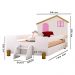Cama Solteiro Belíssima Branca E Rosa Com 2 Luminárias Divaloto