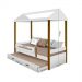 Cama Solteiro Sara Branco Com Cama Auxiliar