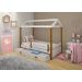 Cama com Auxiliar Cabana Solteiro Branco e Mel com Colchão