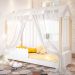 Cama de Solteiro Poppy Branco Voal Branco com Colchão e LED