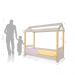 Cama de Solteiro Poppy Branco/Rosê com LED e Colchão