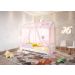 Cama de Solteiro Poppy Branco/Rosê com Voal Rosa e LED