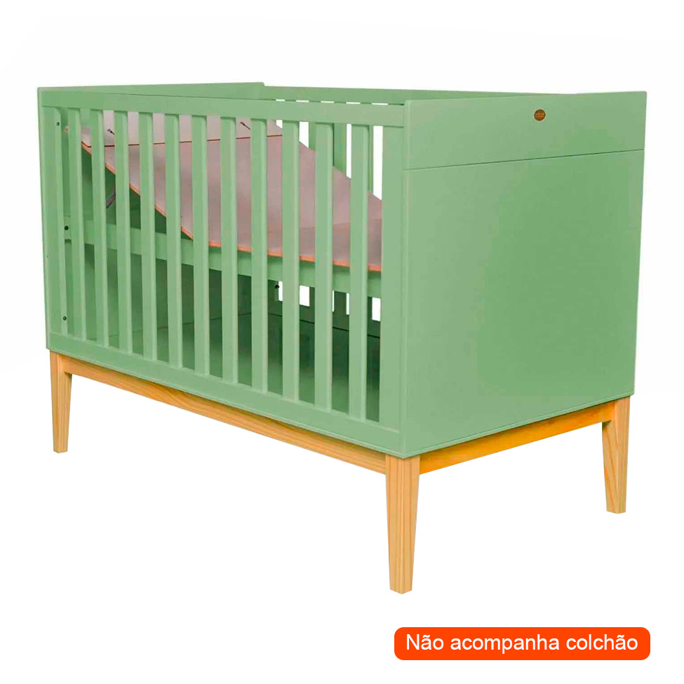 Berço Minicama Amor Perfeito I Verde e Pinus