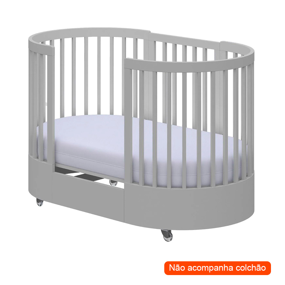 Berço Multifuncional Wave Cinza