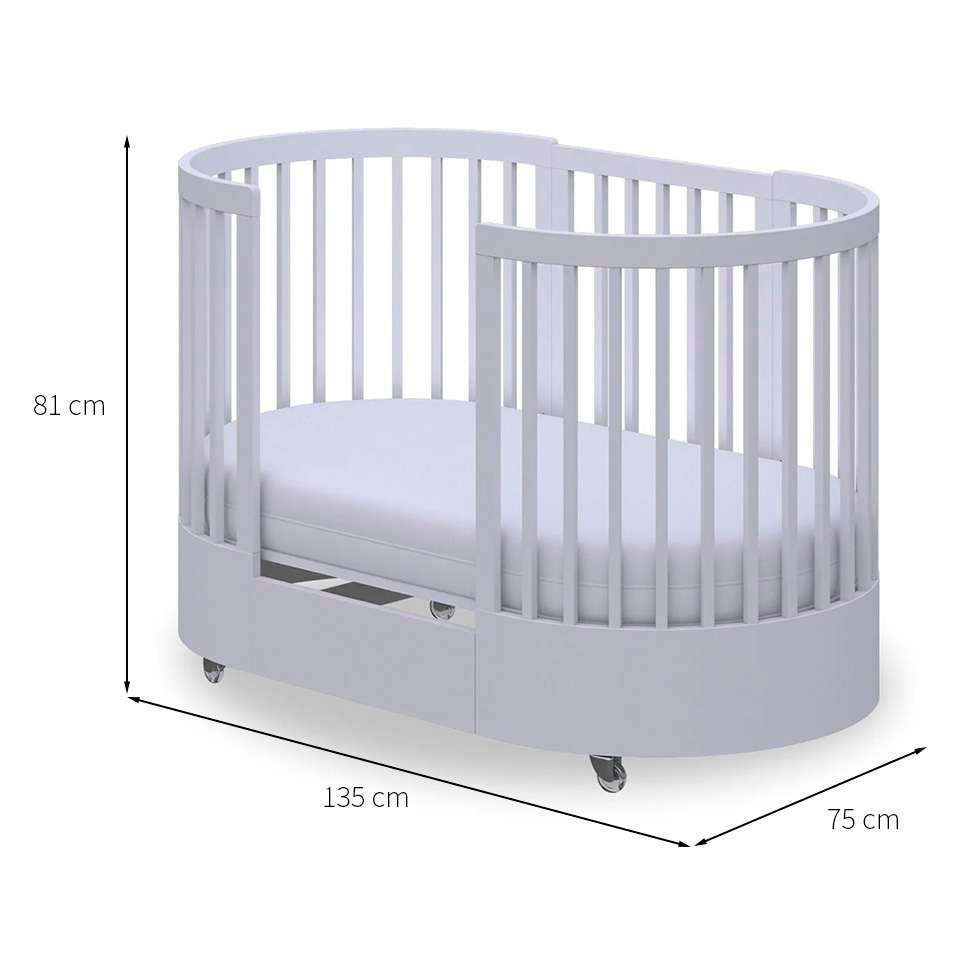 Berço Multifuncional com Colchão Wave Branco
