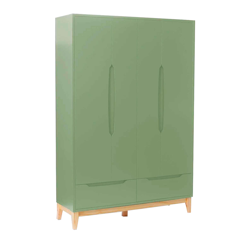 Guarda-Roupa Infantil Amor Perfeito 4 Portas 2 Gavetas Verde