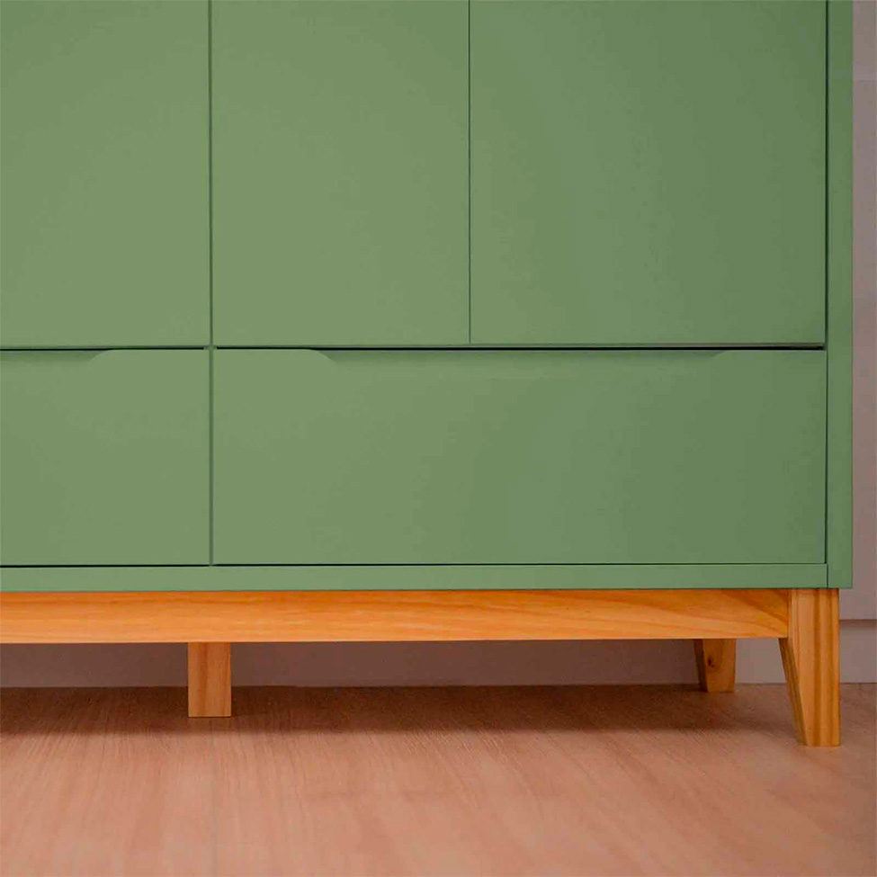 Guarda-Roupa Infantil Amor Perfeito 4 Portas 2 Gavetas Verde