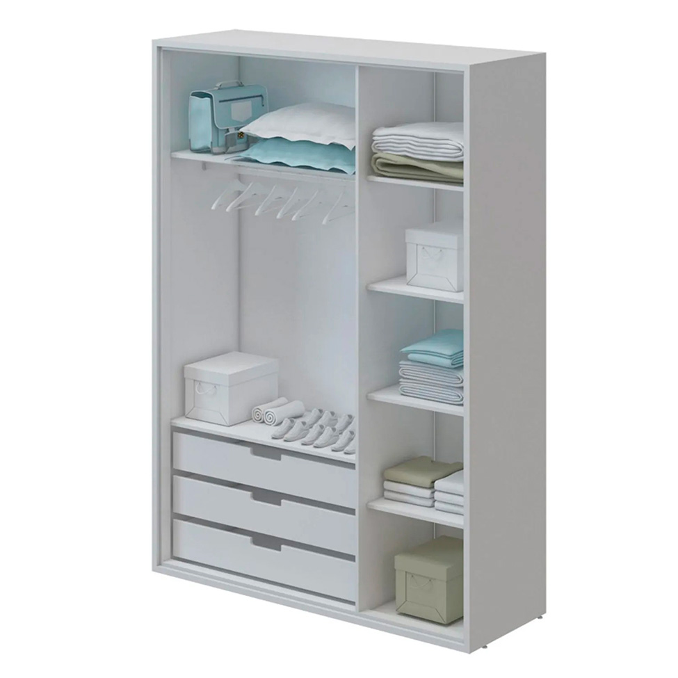 Guarda-Roupa Infantil Wood 3 Portas 3 Gavetas Branco
