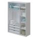 Guarda-Roupa Infantil Wood 3 Portas 3 Gavetas Branco e Carvalho Treviso