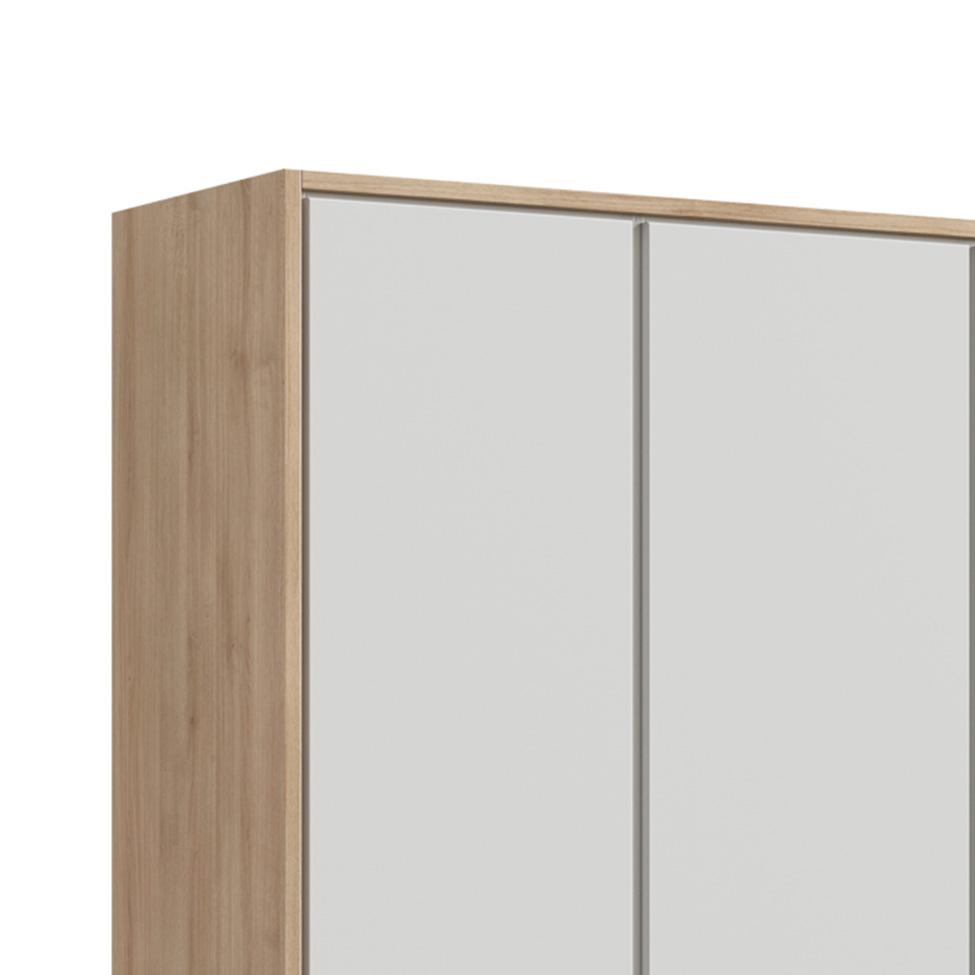 Guarda-Roupa Infantil Wood 3 Portas 3 Gavetas Branco e Carvalho Treviso