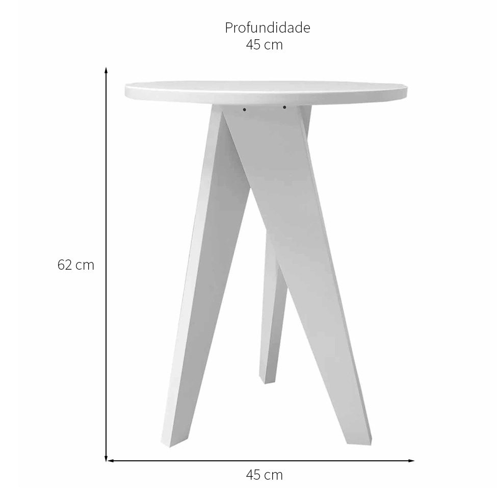 Mesa Lateral Redonda Canção de Ninar Branca