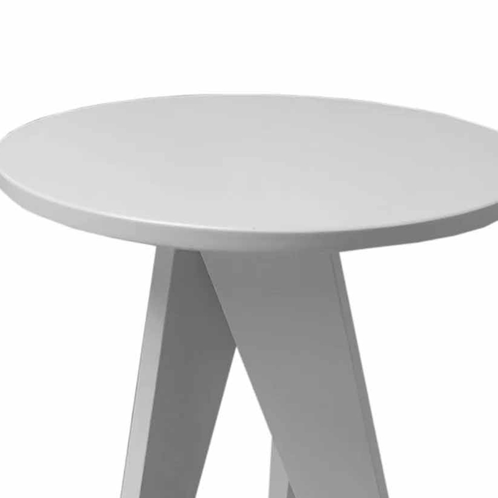 Mesa Lateral Redonda Canção de Ninar Cinza