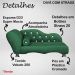 Cama Caminha Divã  Pet Veludo Strass Verde Dvinn