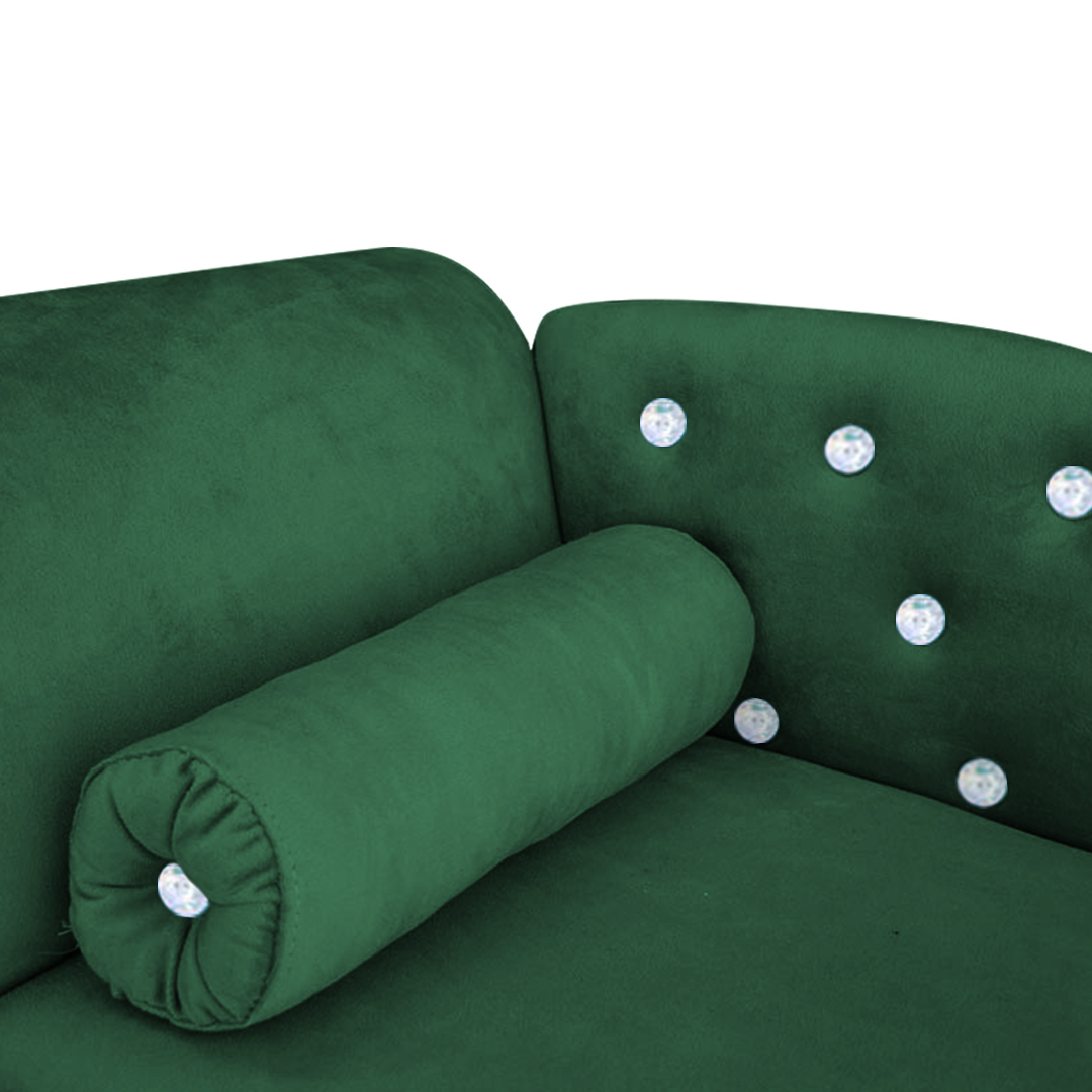 Cama Caminha Divã  Pet Veludo Strass Verde Dvinn