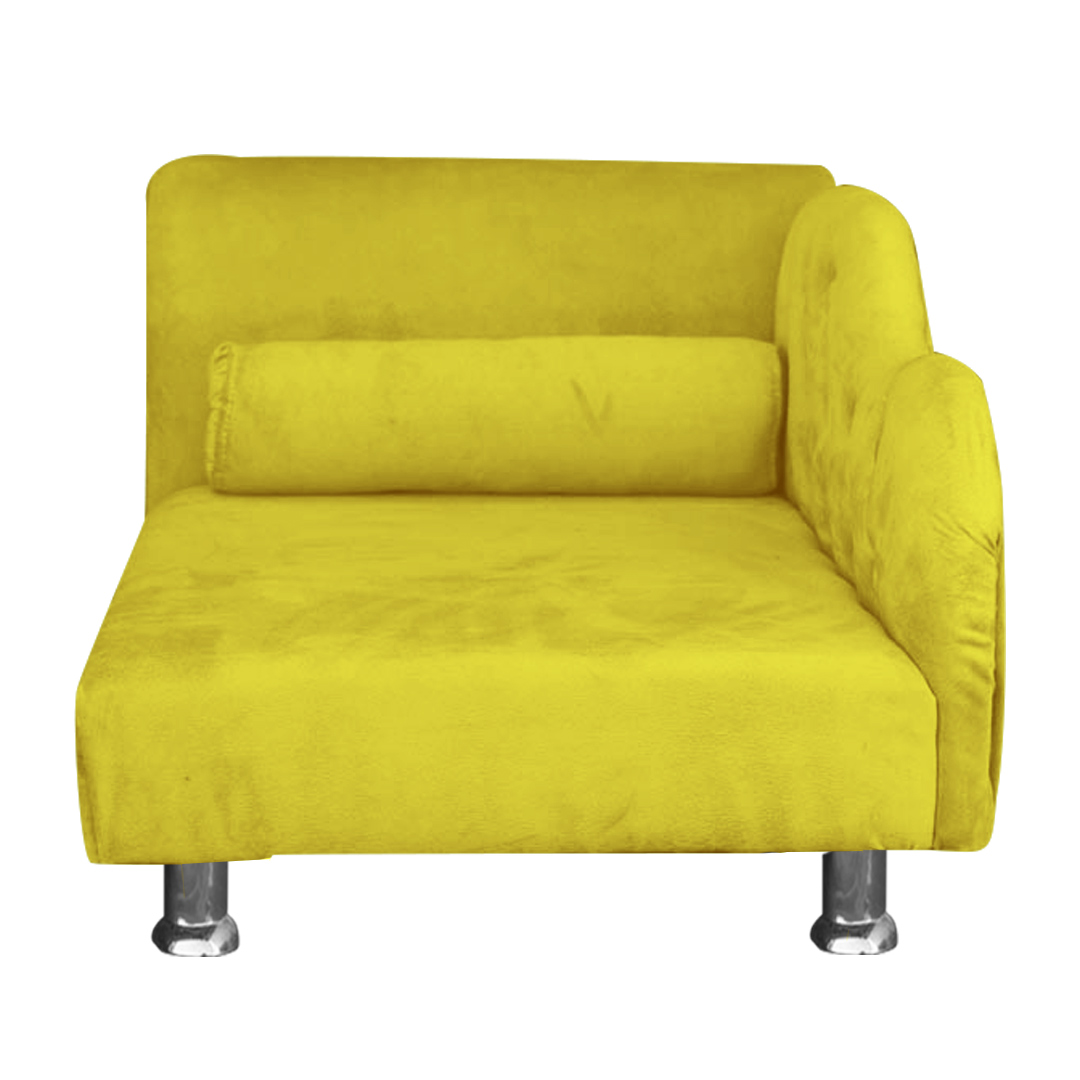 Cama Caminha Divã Pet Veludo Strass Amarelo Dvinn