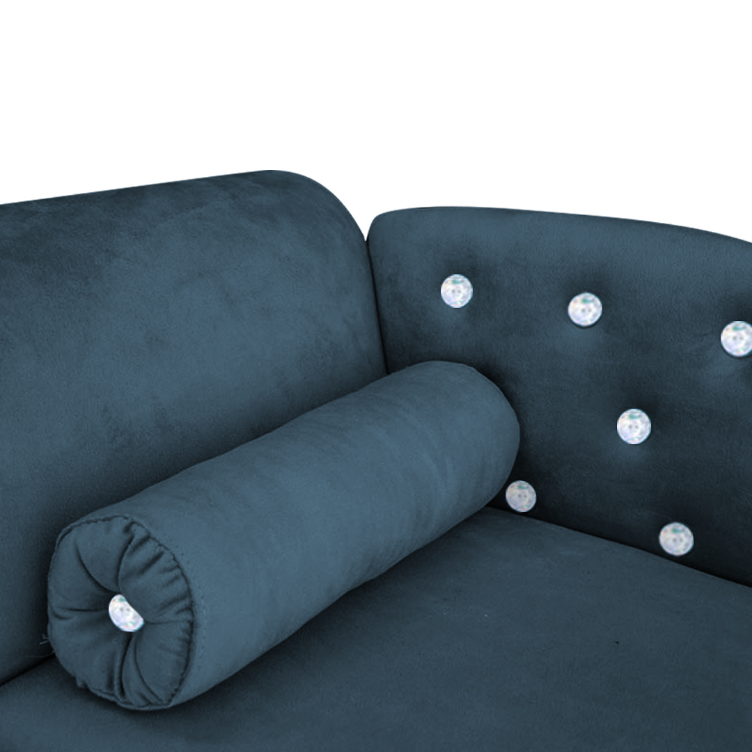 Cama Caminha Divã Pet Veludo Strass Azul Marinho Dvinn