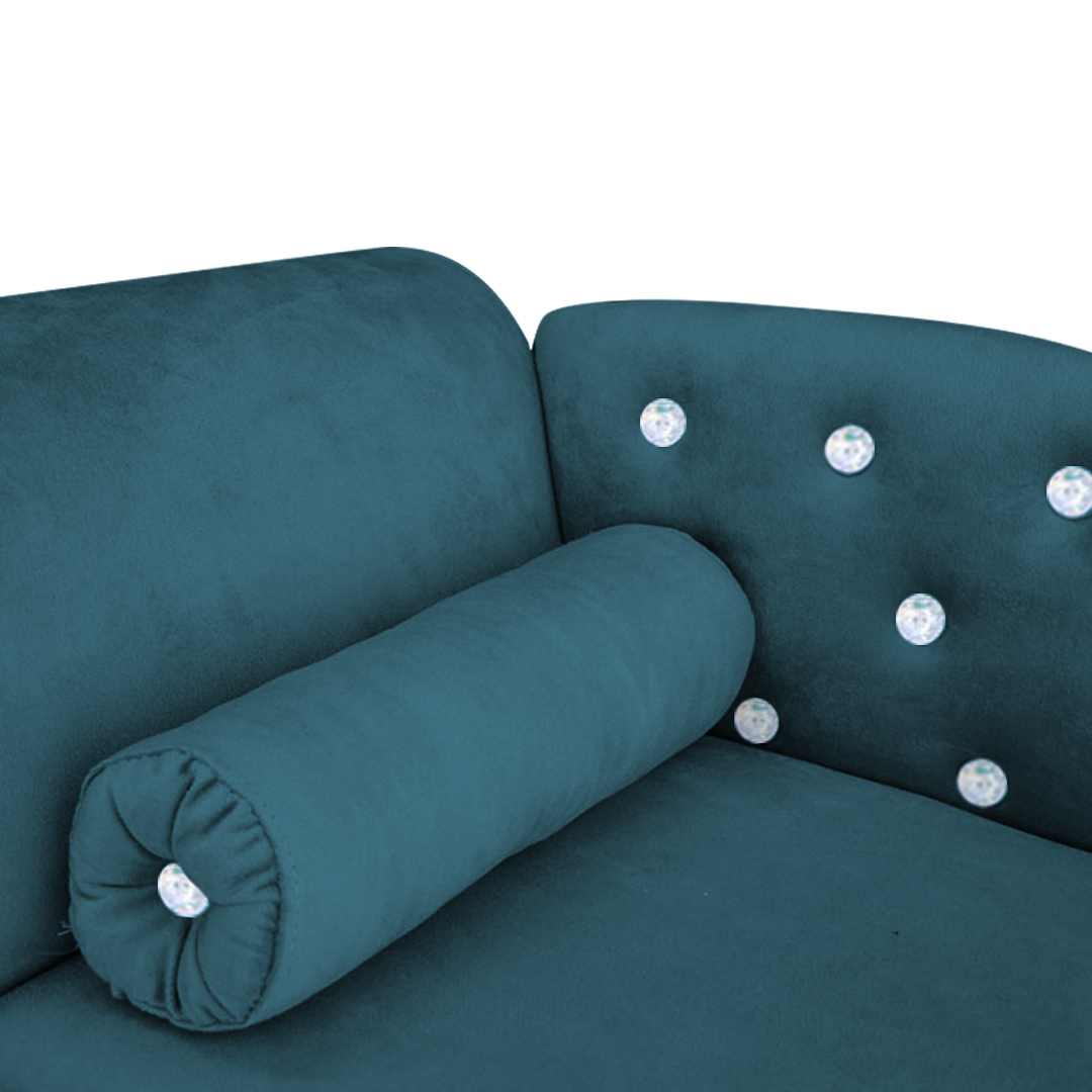 Cama Caminha Divã Pet Veludo Strass Azul Royal Dvinn