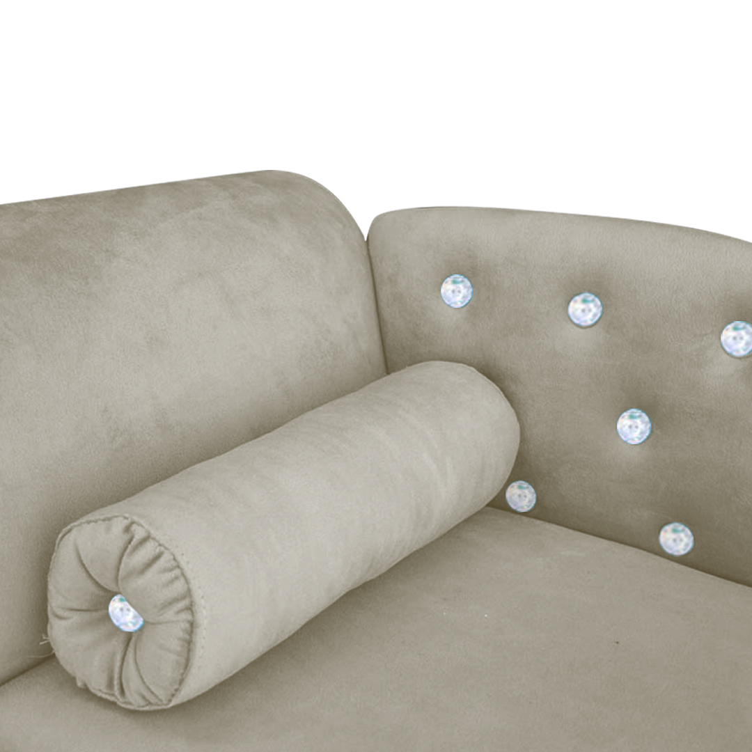 Cama Caminha Divã Pet Veludo Strass Bege Dvinn
