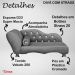 Cama Caminha Divã Pet Veludo Strass Cinza Dvinn