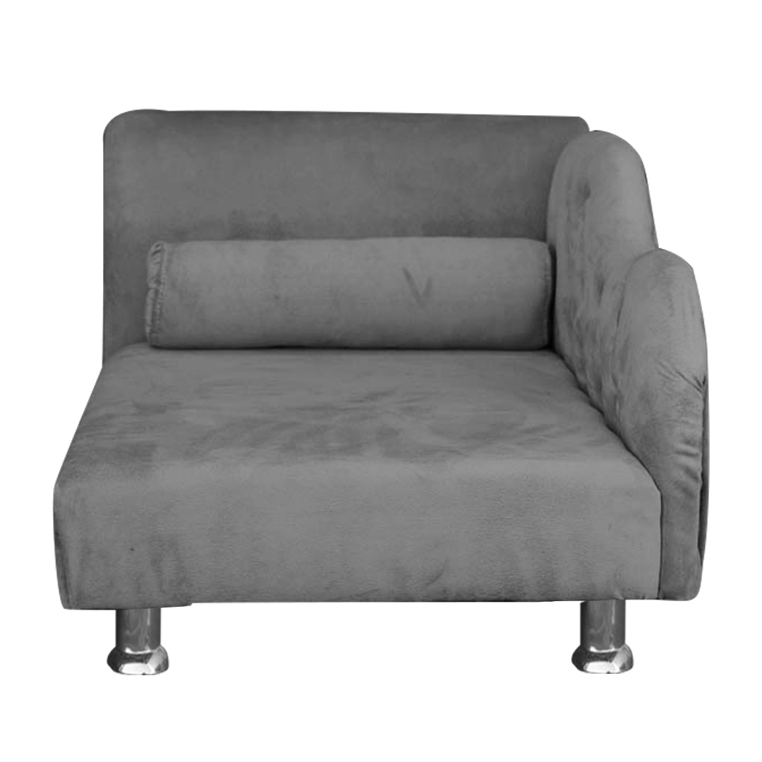 Cama Caminha Divã Pet Veludo Strass Cinza Dvinn