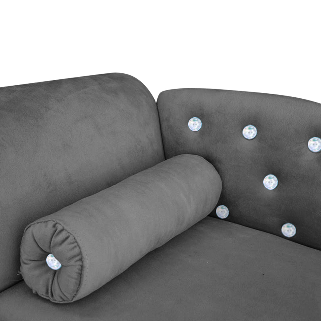 Cama Caminha Divã Pet Veludo Strass Cinza Dvinn