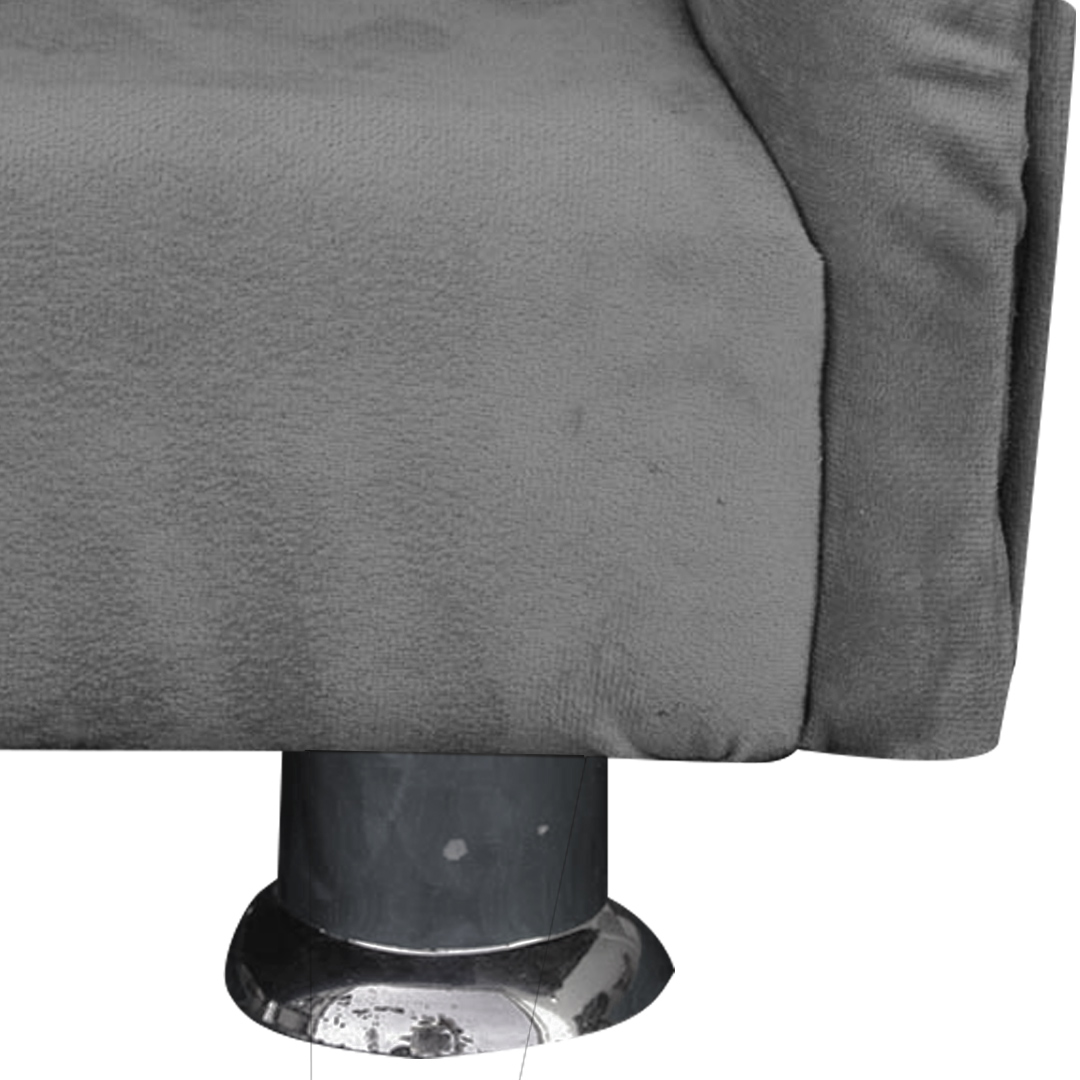 Cama Caminha Divã Pet Veludo Strass Cinza Dvinn
