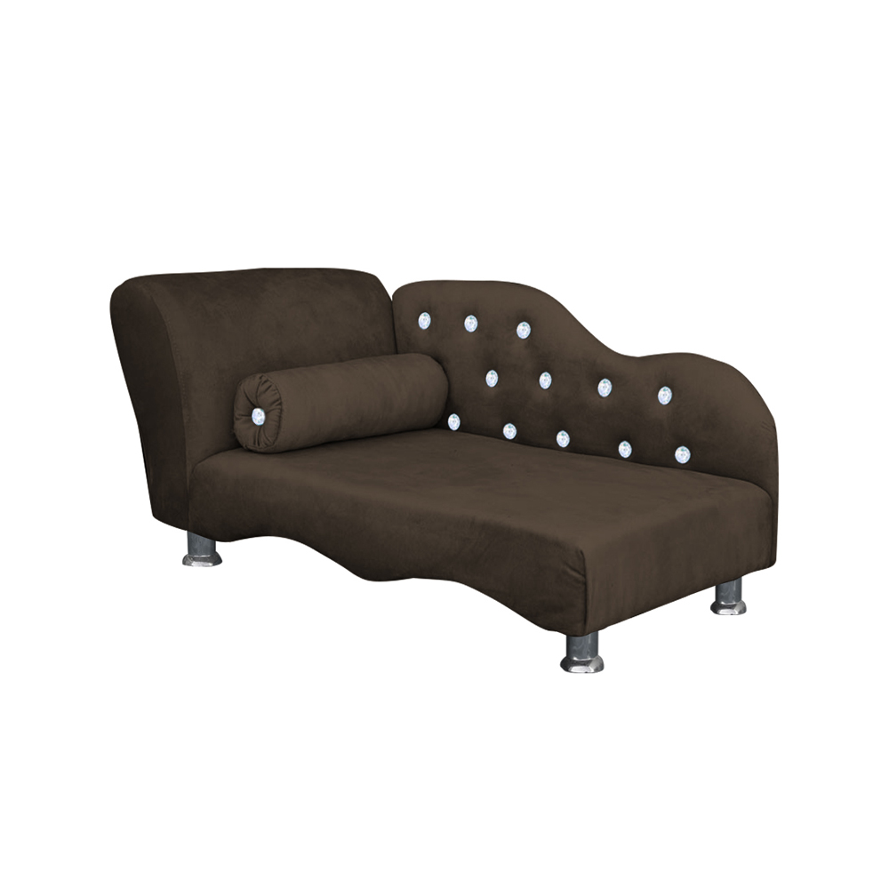 Cama Caminha Divã Pet Veludo Strass Marrom Dvinn