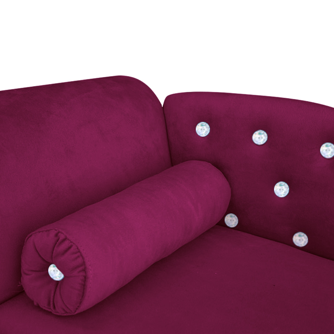 Cama Caminha Divã Pet Veludo Strass Marsala Dvinn