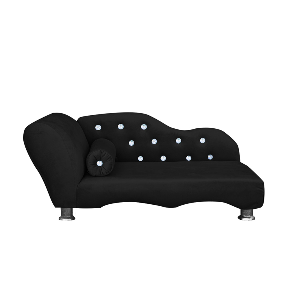 Cama Caminha Divã Pet Veludo Strass Preto Dvinn