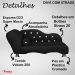 Cama Caminha Divã Pet Veludo Strass Preto Dvinn