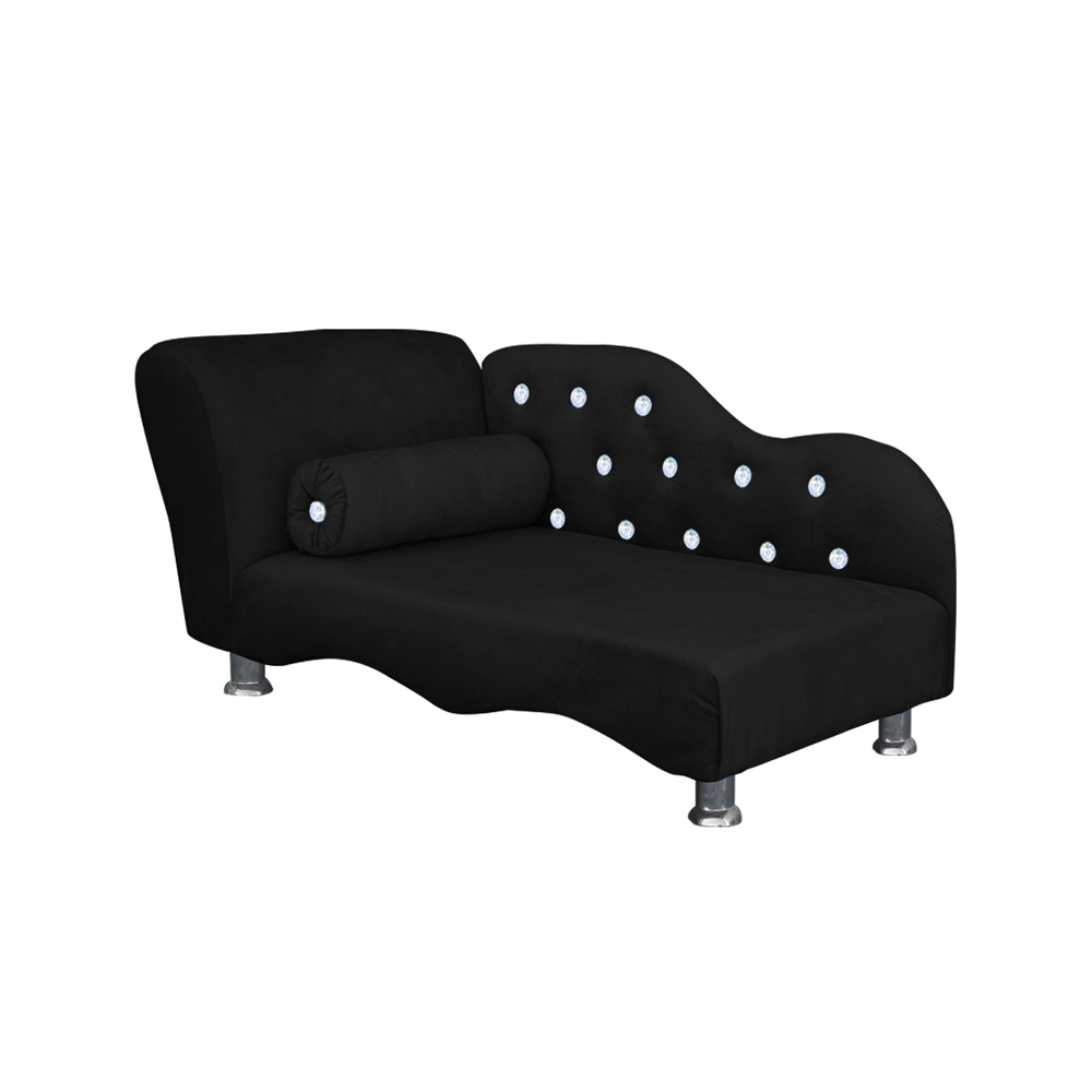 Cama Caminha Divã Pet Veludo Strass Preto Dvinn