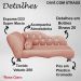 Cama Caminha Divã Pet Veludo Strass Rose Claro Dvinn