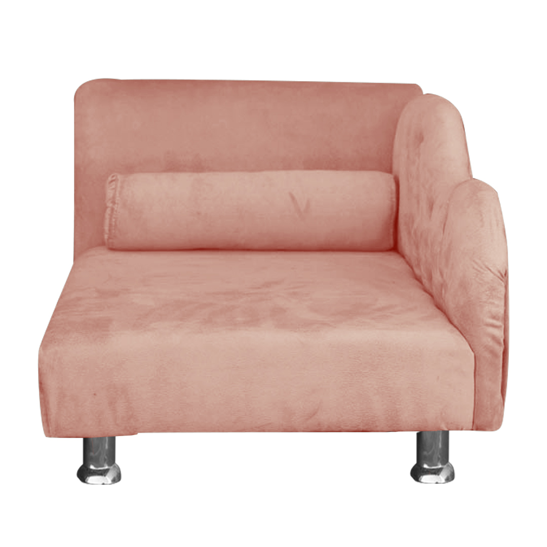 Cama Caminha Divã Pet Veludo Strass Rose Claro Dvinn