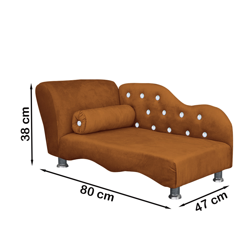 Cama Caminha Divã Pet Veludo Strass Terracota Dvinn