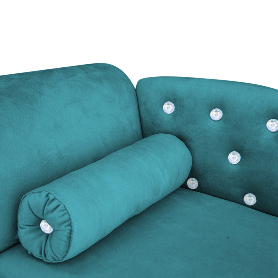 Cama Caminha Divã Pet Veludo Strass Turquesa Dvinn