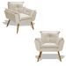 Kit 02 Poltronas Decorativa Para Sala de Estar Opala Suede - SSX Multicoisas