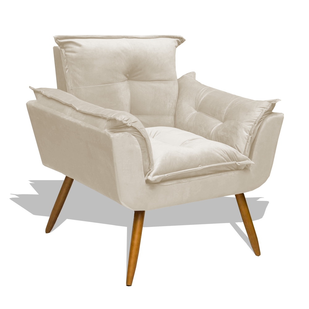 Kit 02 Poltronas Decorativa Para Sala de Estar Opala Suede - SSX Multicoisas