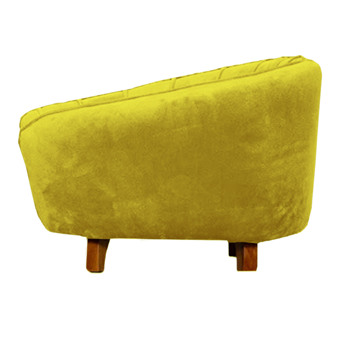Poltrona Cama Caminha Pet Baby Laddi Veludo Amarelo